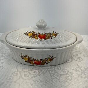 Vintage Japanese Stoneware Speckled Oval Casserole‎ Dish